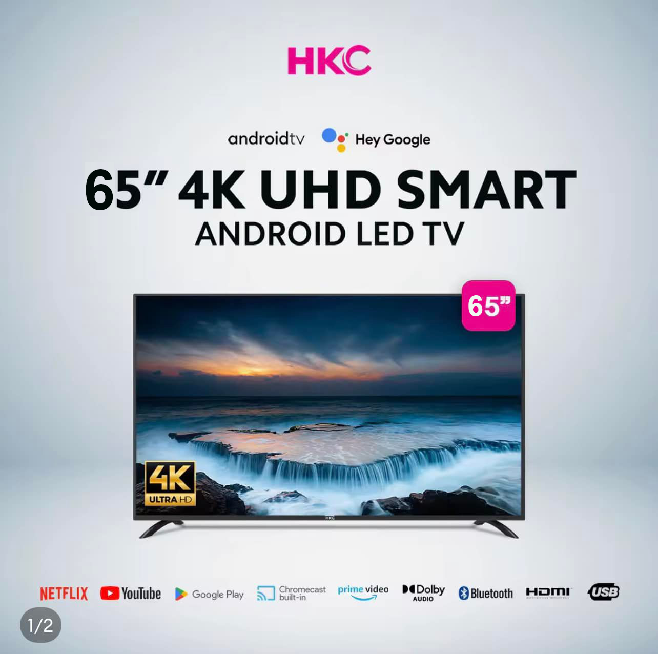 HKC 65” 4k Smart TV /Frameless Slim High Quality